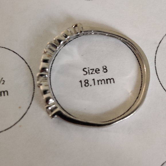 Dainty Sterling Silver Ring Open Work Hearts and CZ - Picture 7 of 14